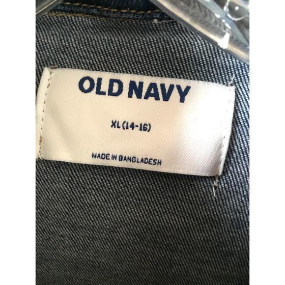 Old Navy Unisex Kid's Basic Jean Denim Jacket Blue Boy's Girl's Size XL 14-16 - Picture 3 of 7